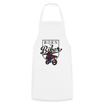 Born To Biker - Cooking Apron - white - Front - AI Model Male 185 dark (185cm)