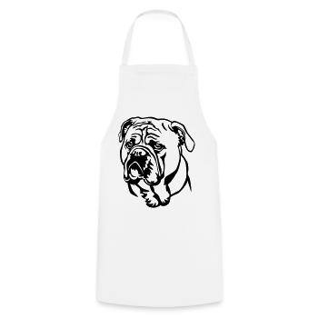 Continental Bulldog Head - Cooking Apron - white - Front - AI Model Male 185 dark (185cm)