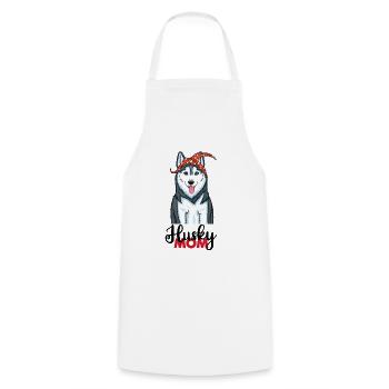 Husky Mama Siberian Husky Mom - Cooking Apron - white - Front - AI Model Male 185 dark (185cm)