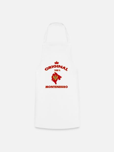 Montenegro Original 100% Flaggen Design - Kochschürze - Weiß