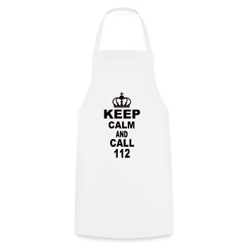 Keep Calm And Call 112 - Cooking Apron - white - Front - AI Model Male 185 dark (185cm)