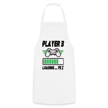 Player 3 Loading - Kochschürze - Weiß - Vorne - AI Model Male 185 dark (185cm)
