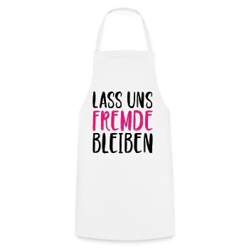 Lass uns Fremde bleiben - Kochschürze - Weiß - Vorne - AI Model Male 185 dark (185cm)
