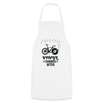 Vinyle Sonne mieux Vélo avec Record - Tablier de cuisine - blanc - Devant - AI Model Male 185 dark (185cm)