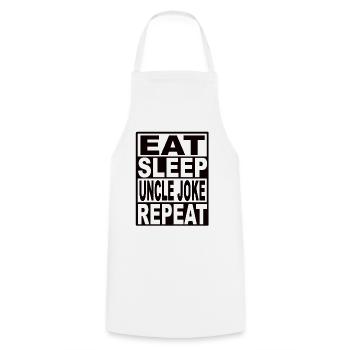 Eat Sleep Uncle Joke Repeat - Cooking Apron - white - Front - AI Model Male 185 dark (185cm)