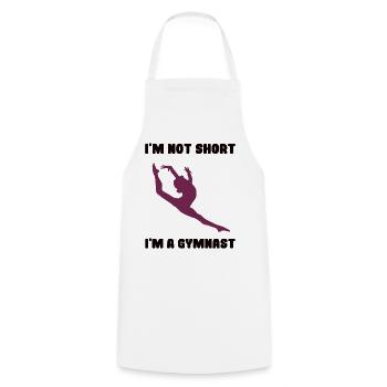 Gymnastics - I'm not short I'm a gymnast - Cooking Apron - white - Front - AI Model Male 185 dark (185cm)