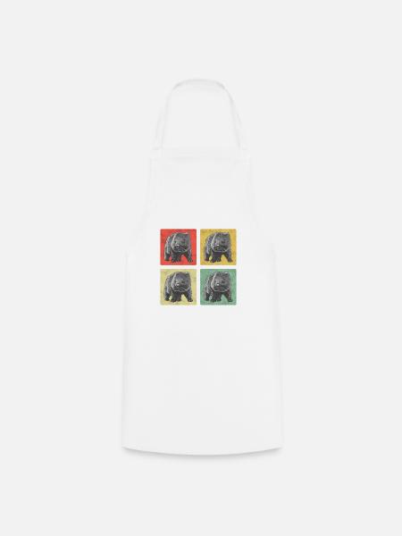 Wombat Vintage Geschenk Australien Beuteltier - Kochschürze - Weiß