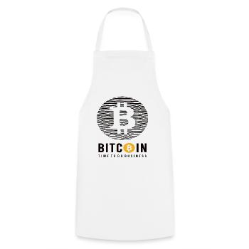 Bitcoin a le temps de faire des affaires - Tablier de cuisine - blanc - Devant - AI Model Male 185 dark (185cm)