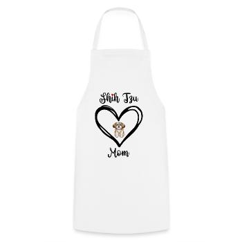 Shih Tzu Mom with Heart Shih Tzu Mama - Cooking Apron - white - Front - AI Model Male 185 dark (185cm)