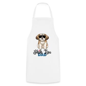 Shih Tzu Dad Shih Tzu Papa - Cooking Apron - white - Front - AI Model Male 185 dark (185cm)