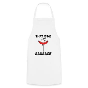 Sausage saying funny - Cooking Apron - white - Front - AI Model Male 185 dark (185cm)