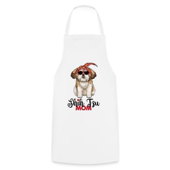 Shih Tzu Mom Shih Tzu Mama - Cooking Apron - white - Front - AI Model Male 185 dark (185cm)