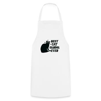 Best Cat Grandma Ever Grandma loves cats - Cooking Apron - white - Front - AI Model Male 185 dark (185cm)