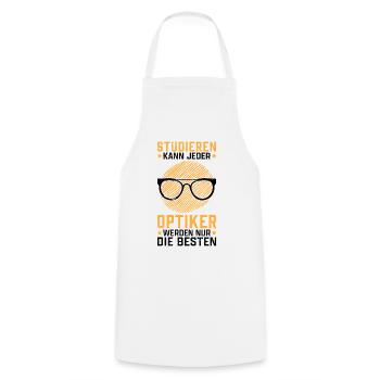 Augenoptiker studieren Optometrist Optiker - Kochschürze - Weiß - Vorne - AI Model Male 185 dark (185cm)