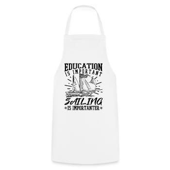Sailing Is Importanter Funny Sailor - Cooking Apron - white - Front - AI Model Male 185 dark (185cm)