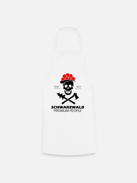 Black Forest Skull Bollenhut - Premium Design - Cooking Apron - white