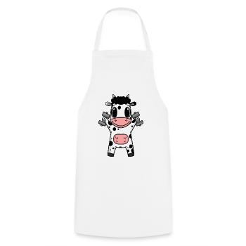 Kuh Fitness Motivation Gym Geschenk - Kochschürze - Weiß - Vorne - AI Model Male 185 dark (185cm)