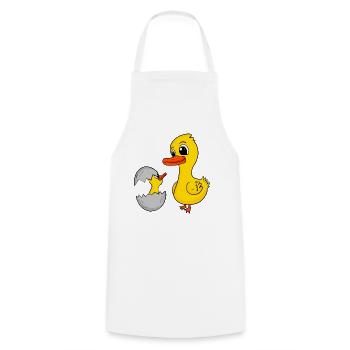 Ente mit Baby Ente - Kochschürze - Weiß - Vorne - AI Model Male 185 dark (185cm)