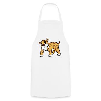 Tigre à dents de sabre - Tablier de cuisine - blanc - Devant - AI Model Male 185 dark (185cm)