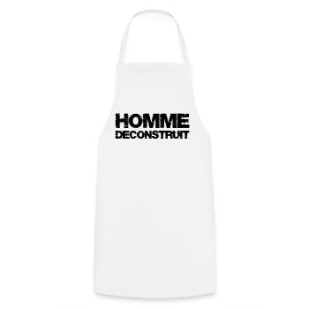 Homme déconstruit - Tablier de cuisine - blanc - Devant - AI Model Male 185 dark (185cm)