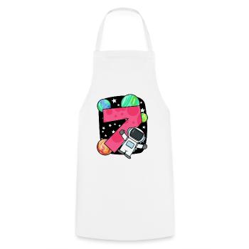 7 birthday boy - 7 years old - I am 7 - Cooking Apron - white - Front - AI Model Male 185 dark (185cm)