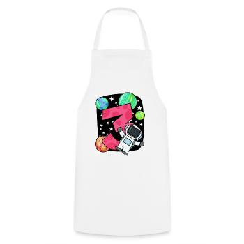 3 birthday boy - 3 years old - I am 3 - Cooking Apron - white - Front - AI Model Male 185 dark (185cm)
