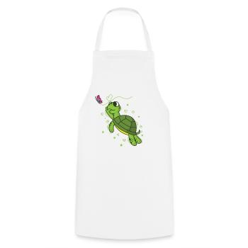 Turtle with Butterfly Reptile Water - Cooking Apron - white - Front - AI Model Male 185 dark (185cm)