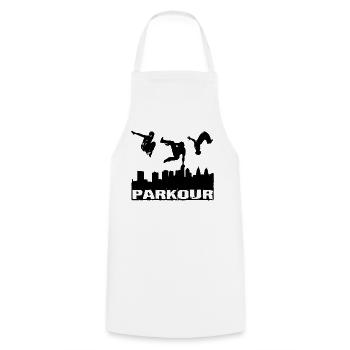 Parkour - Tablier de cuisine - blanc - Devant - AI Model Male 185 dark (185cm)