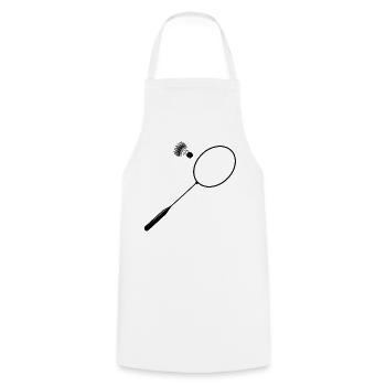 Badminton badminton with badminton racket - Cooking Apron - white - Front - AI Model Male 185 dark (185cm)