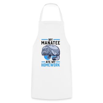 Manatee has eaten homework Manati manatee - Cooking Apron - white - Front - AI Model Male 185 dark (185cm)