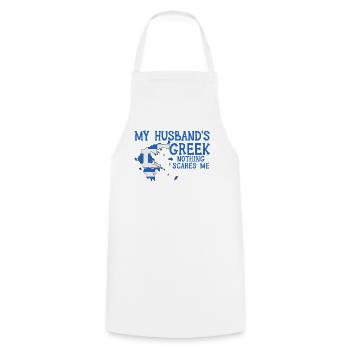 Femme Grèce Grec Grec - Tablier de cuisine - blanc - Devant - AI Model Male 185 dark (185cm)