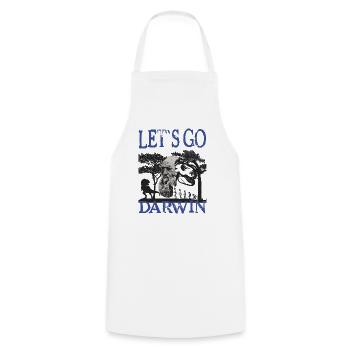Charles Darwin Evolution textile gift idea - Cooking Apron - white - Front - AI Model Male 185 dark (185cm)