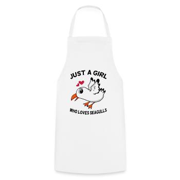 Seagull Dear Girls - Cooking Apron - white - Front - AI Model Male 185 dark (185cm)