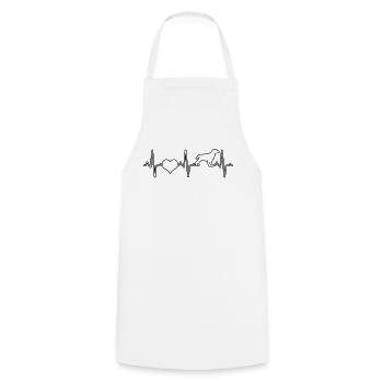 Battement de cœur de chien - Tablier de cuisine - blanc - Devant - AI Model Male 185 dark (185cm)