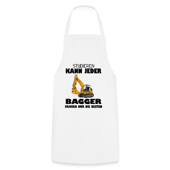 Bagger Baggerfahrer Spruch - Kochschürze - Weiß - Vorne - AI Model Male 185 dark (185cm)