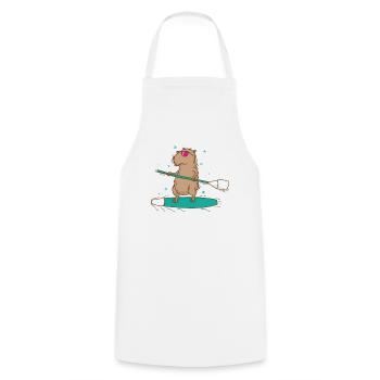 Caviidae Cochon d’Inde Surfs Rongeur - Tablier de cuisine - blanc - Devant - AI Model Male 185 dark (185cm)
