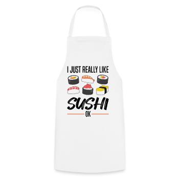 Sushi Maki Nigiri Japan Fish Saying Gift - Cooking Apron - white - Front - AI Model Male 185 dark (185cm)