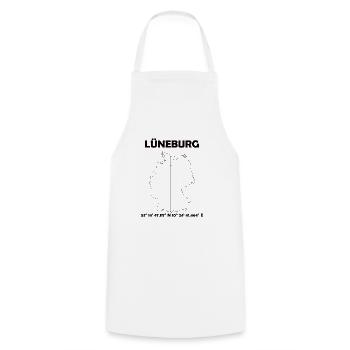 Lüneburg Map - Cooking Apron - white - Front - AI Model Male 185 dark (185cm)