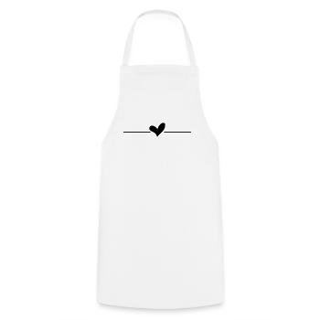Heart Line - Cooking Apron - white - Front - AI Model Male 185 dark (185cm)