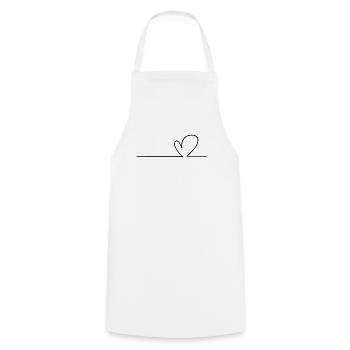 Heart Line - Cooking Apron - white - Front - AI Model Male 185 dark (185cm)