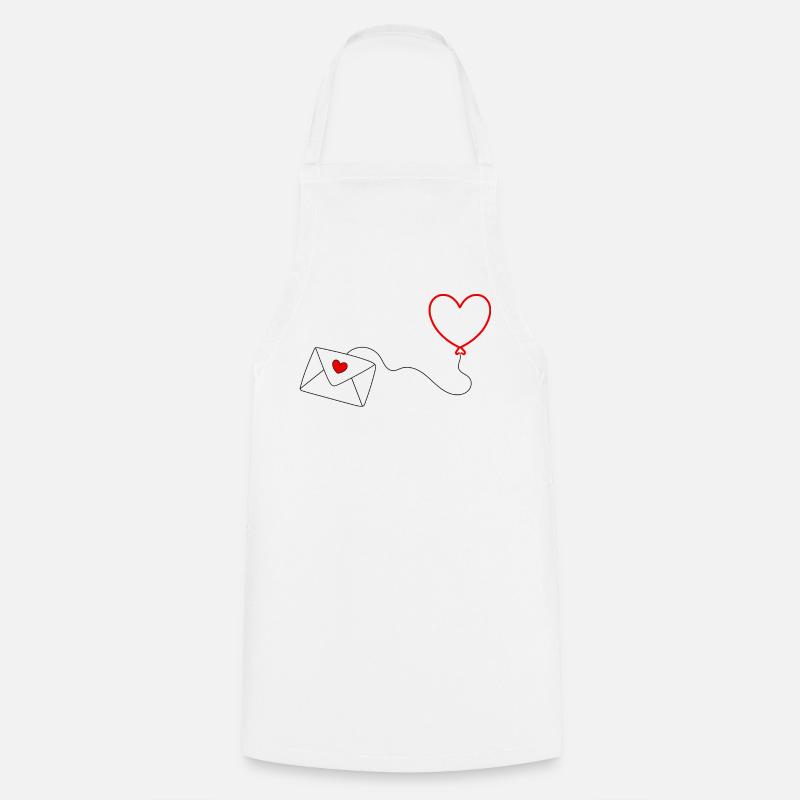 Saint-Valentin, Saint-Valentin, Saint-Valentin - Tablier de cuisine - blanc