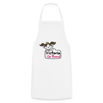 Victoria à bord - Tablier de cuisine - blanc - Devant - AI Model Male 185 dark (185cm)