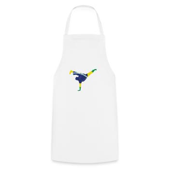 Capoeira Acrobatics Martial Dance Acrobatics - Cooking Apron - white - Front - AI Model Male 185 dark (185cm)