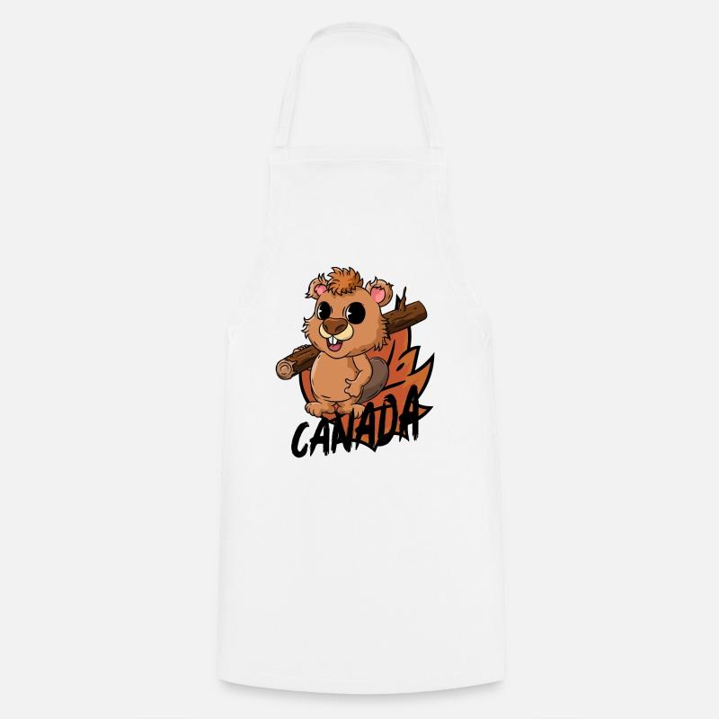 Castor du Canada - Tablier de cuisine - blanc
