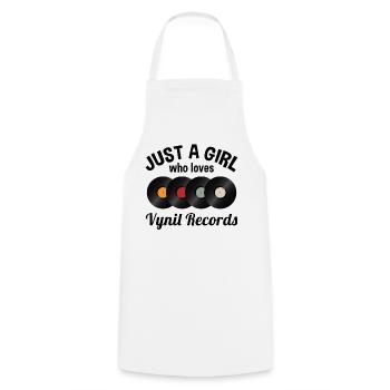 Vinyl Vinyl Saying Women Girl Gift - Cooking Apron - white - Front - AI Model Male 185 dark (185cm)