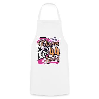 44th birthday 44 years Queen Women Women - Cooking Apron - white - Front - AI Model Male 185 dark (185cm)