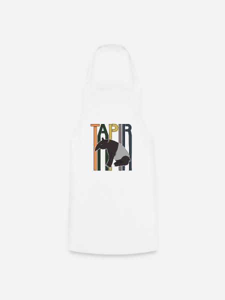 Tapir Retro Schrift Geschenk - Kochschürze - Weiß