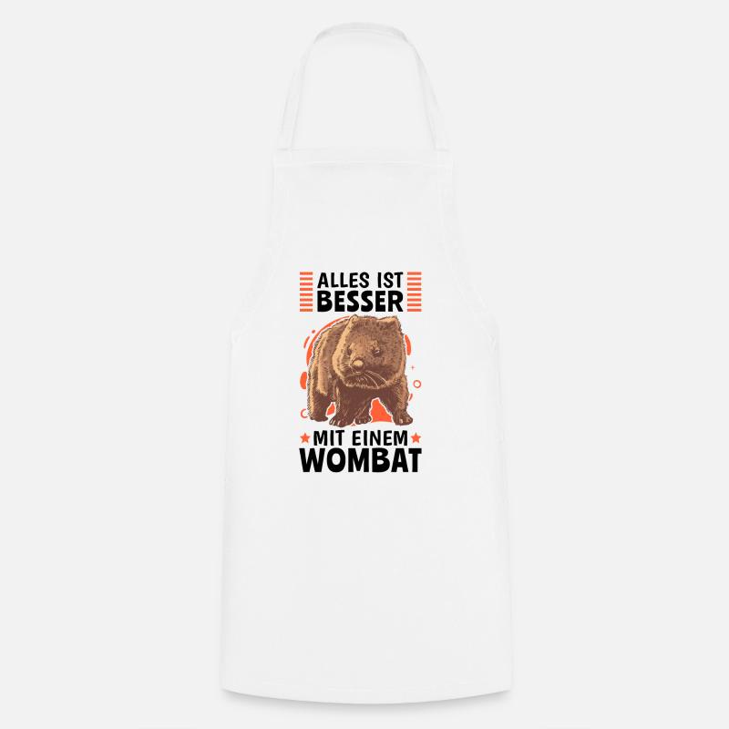 Besser mit Wombat Beuteltier australischer Wombat - Kochschürze - Weiß