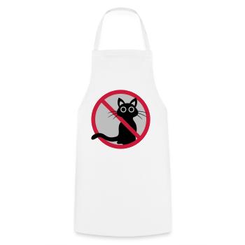 Cat forbidden sign - Cooking Apron - white - Front - AI Model Male 185 dark (185cm)