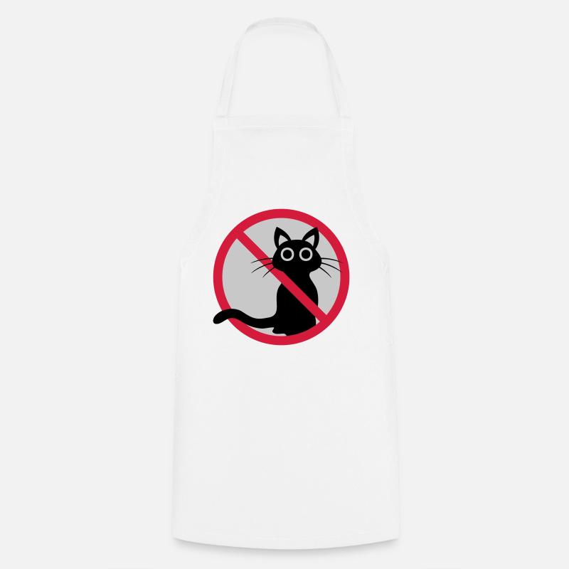 Katze verboten Schild - Kochschürze - Weiß